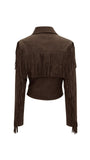JAQUETA SUEDE COM FRANJAS