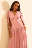 VESTIDO LONGO SAMANTA BLUSH