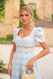 VESTIDO SERENITE MIDI DE RENDA RICHELIEU