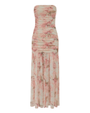 VESTIDO LONGO FLORAL ROSA