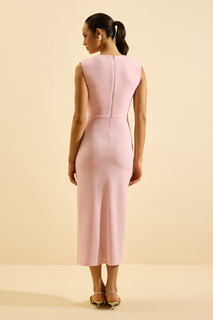 VESTIDO MIDI VIOLA ROSA