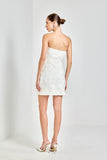 VESTIDO CURTO FLOWERS OFF-WHITE