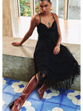 VESTIDO FRANJAS CREPE