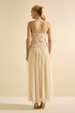 VESTIDO LONGO MARINA AREIA