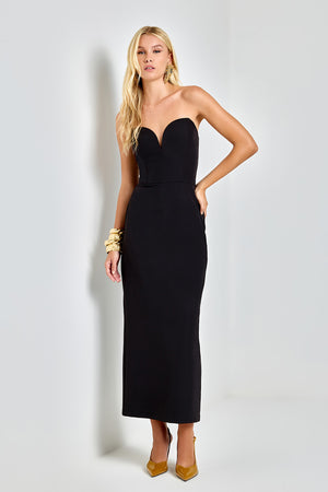 VESTIDO MIDI BERTHA PRETO