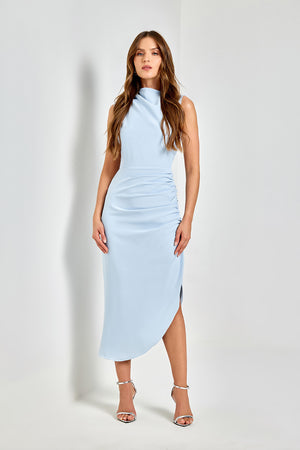 VESTIDO MIDI VICK AZUL BEBE