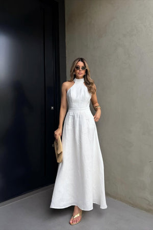 VESTIDO ADRIANE LINHO MIDI 100%