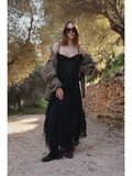 VESTIDO FRANJAS CREPE