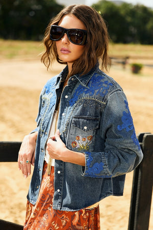 CAMISA JEANS BORDADA