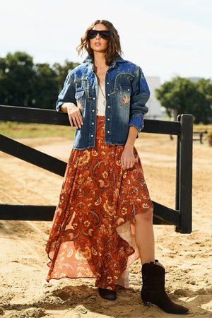 CAMISA JEANS BORDADA