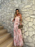 VESTIDO LONGO FLORAL ROSA