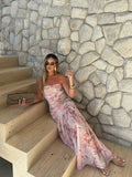 VESTIDO LONGO FLORAL ROSA