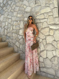 VESTIDO LONGO FLORAL ROSA