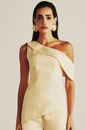 BLUSA MYA LINHO 100% ASSIMETRICA