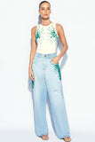CALCA THALLI BORDADA JEANS