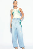CALCA THALLI BORDADA JEANS