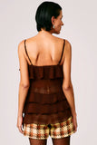 BLUSA SUZANE CHIFFON COM TOP MARROM