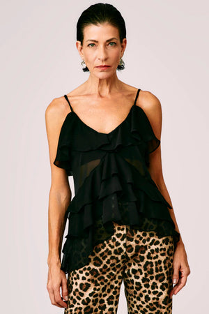 BLUSA SUZANE CHIFFON COM TOP PRETO