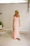 VESTIDO LONGO ALÇA ROSA