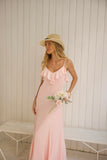 VESTIDO LONGO ALÇA ROSA