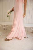 VESTIDO LONGO ALÇA ROSA