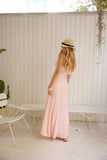 VESTIDO LONGO ALÇA ROSA