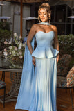 VESTIDO FESTA PLISSADO AZUL