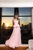VESTIDO FESTA PLISSADO ROSA