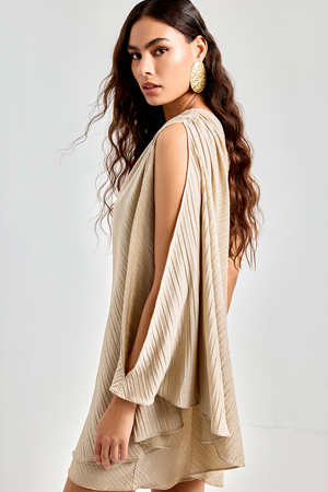 VESTIDO CURTO CISNEY AREIA