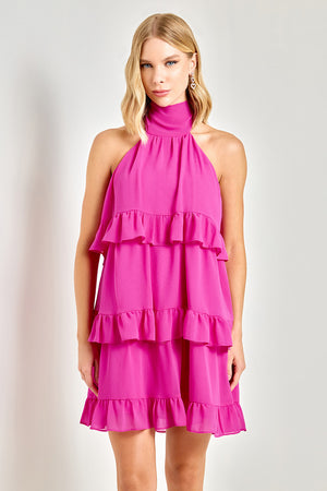 VESTIDO CURTO CAMADAS PINK