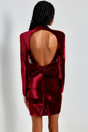 VESTIDO CURTO MELODIA BORDO