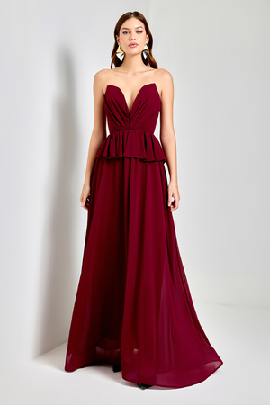 VESTIDO LONGO AURORA BORDO