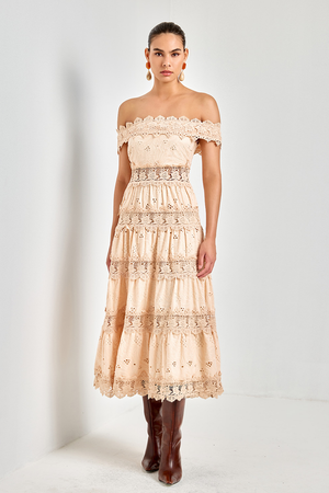 VESTIDO MIDI MAYARA AREIA