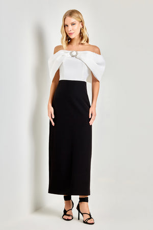 VESTIDO HIPER MIDI PLIÉ OFF-WHITE