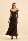 VESTIDO MIDI VELURE CAFÉ