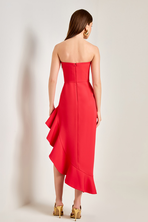 VESTIDO BABADO CHARM VERMELHO