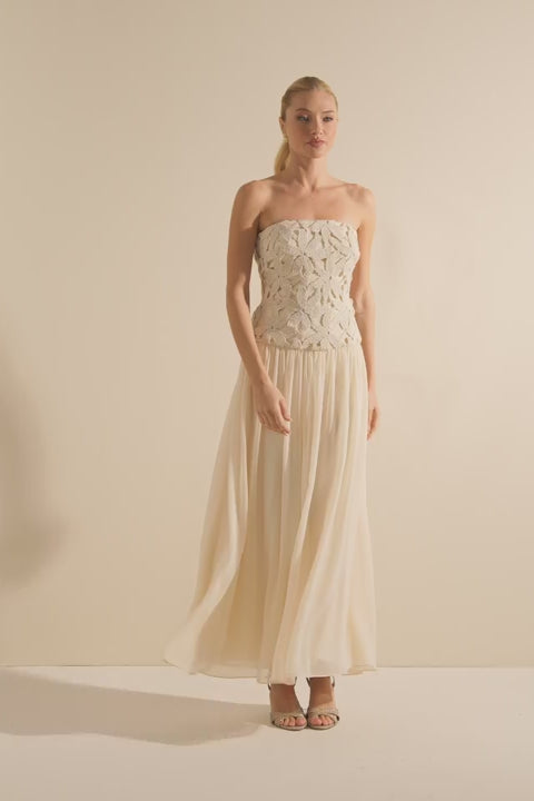 VESTIDO LONGO MARINA AREIA