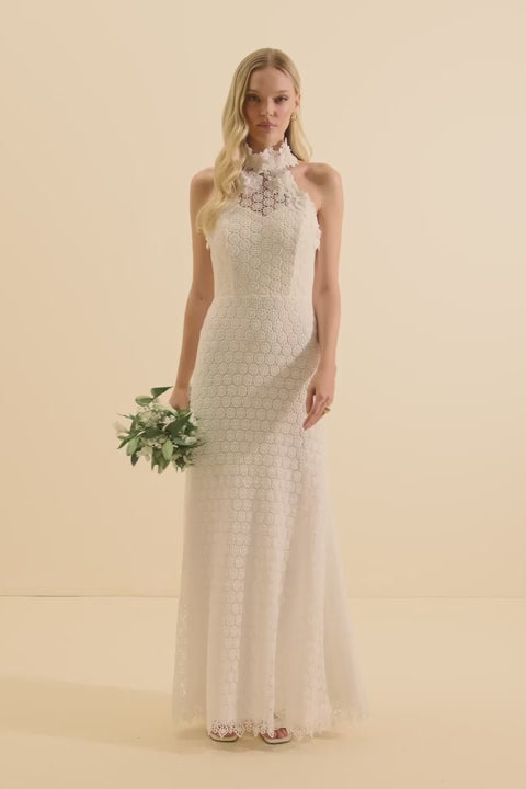 VESTIDO LONGO MARY OFF-WHITE