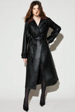 TRENCH COAT LIA COURO PU PRETO