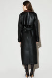 TRENCH COAT LIA COURO PU PRETO
