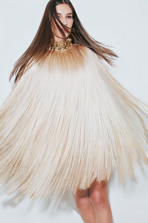 VESTIDO ALEXIA FRANJAS GOLA BORDADA